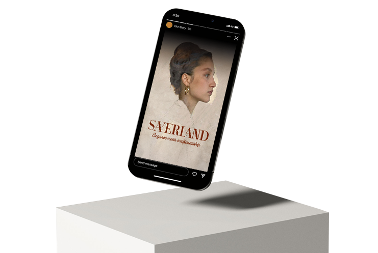 A mobile showing reel of an ad on social media