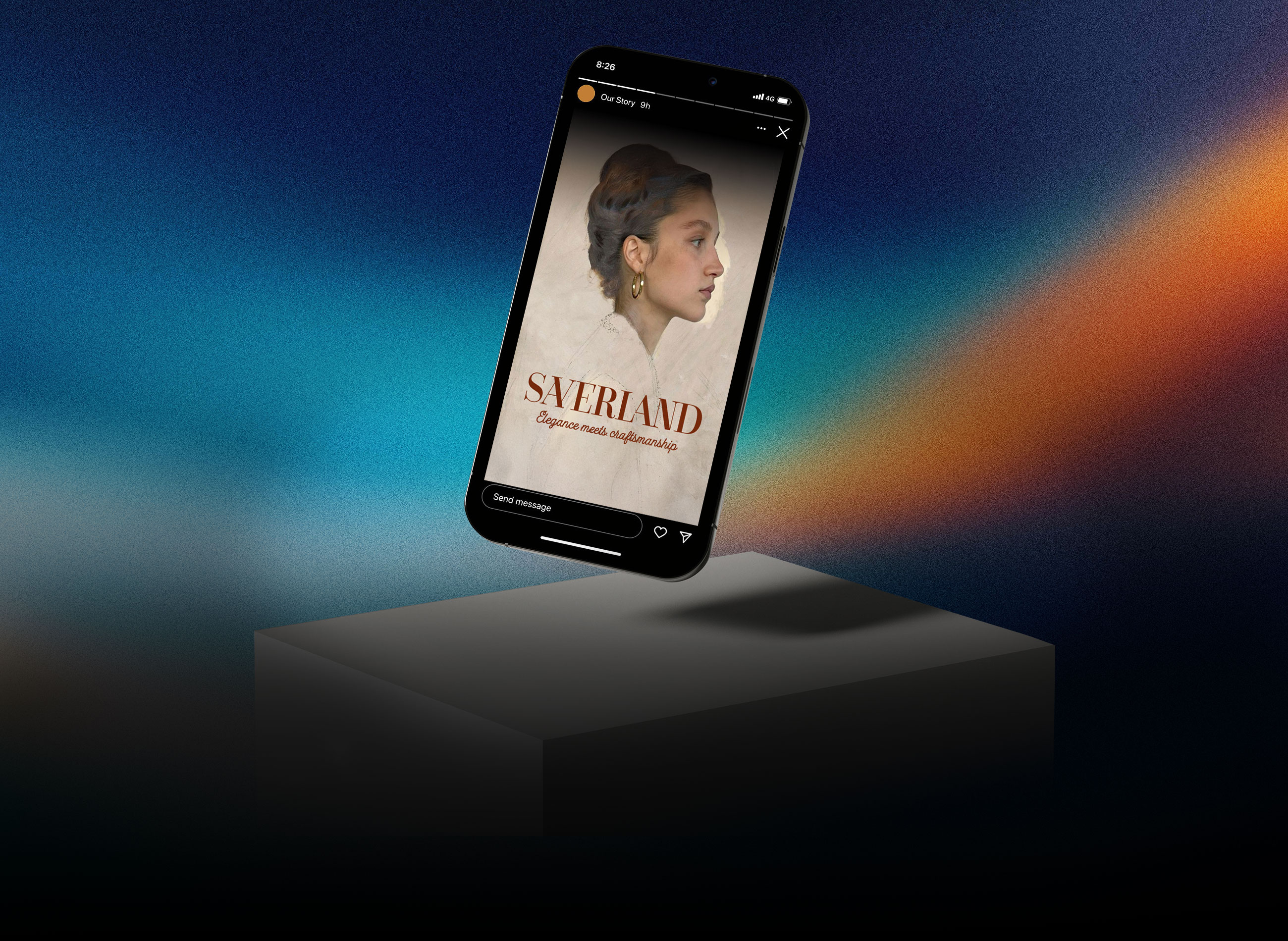A phone showing a jewellery ad